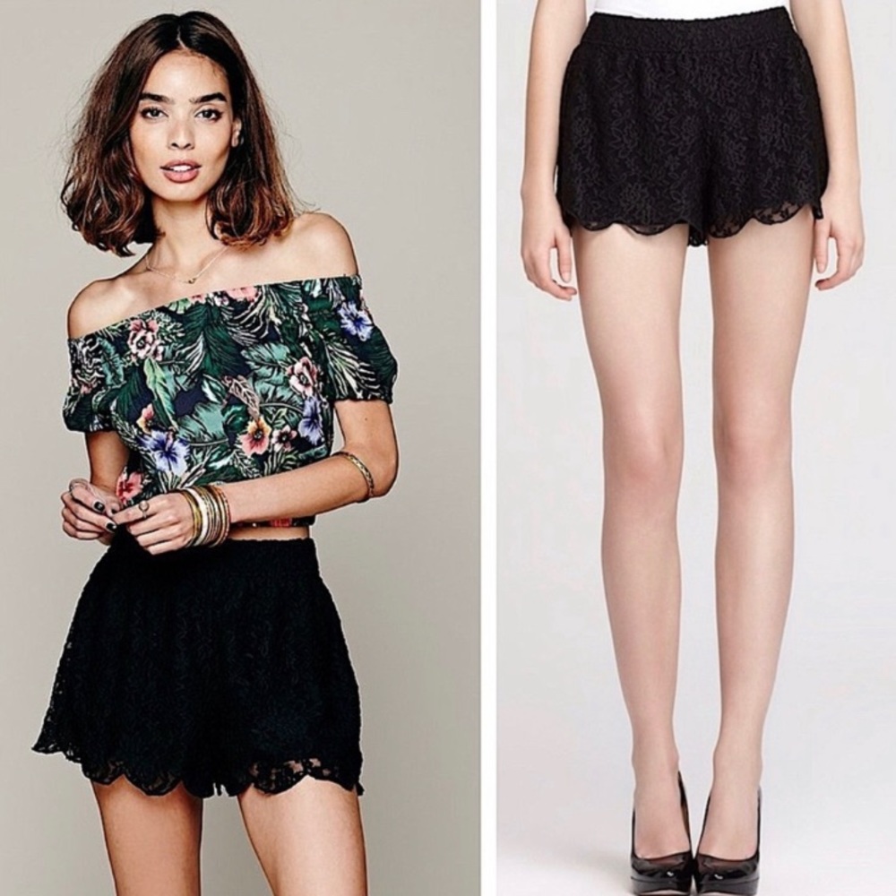 Free people black lace shorts
